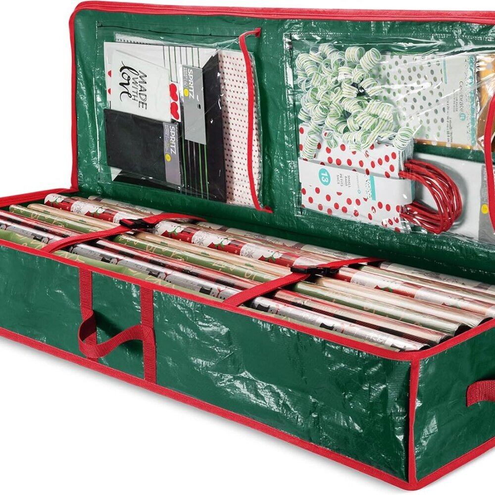Wrapping Paper Organizer Storage - 40 Inch Gift Wrap Paper Storage W/Interior Po